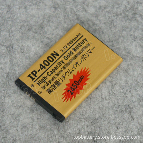 High Quality high capacity 2450mAh Gold Business Battery for LG IP-400N , made in China